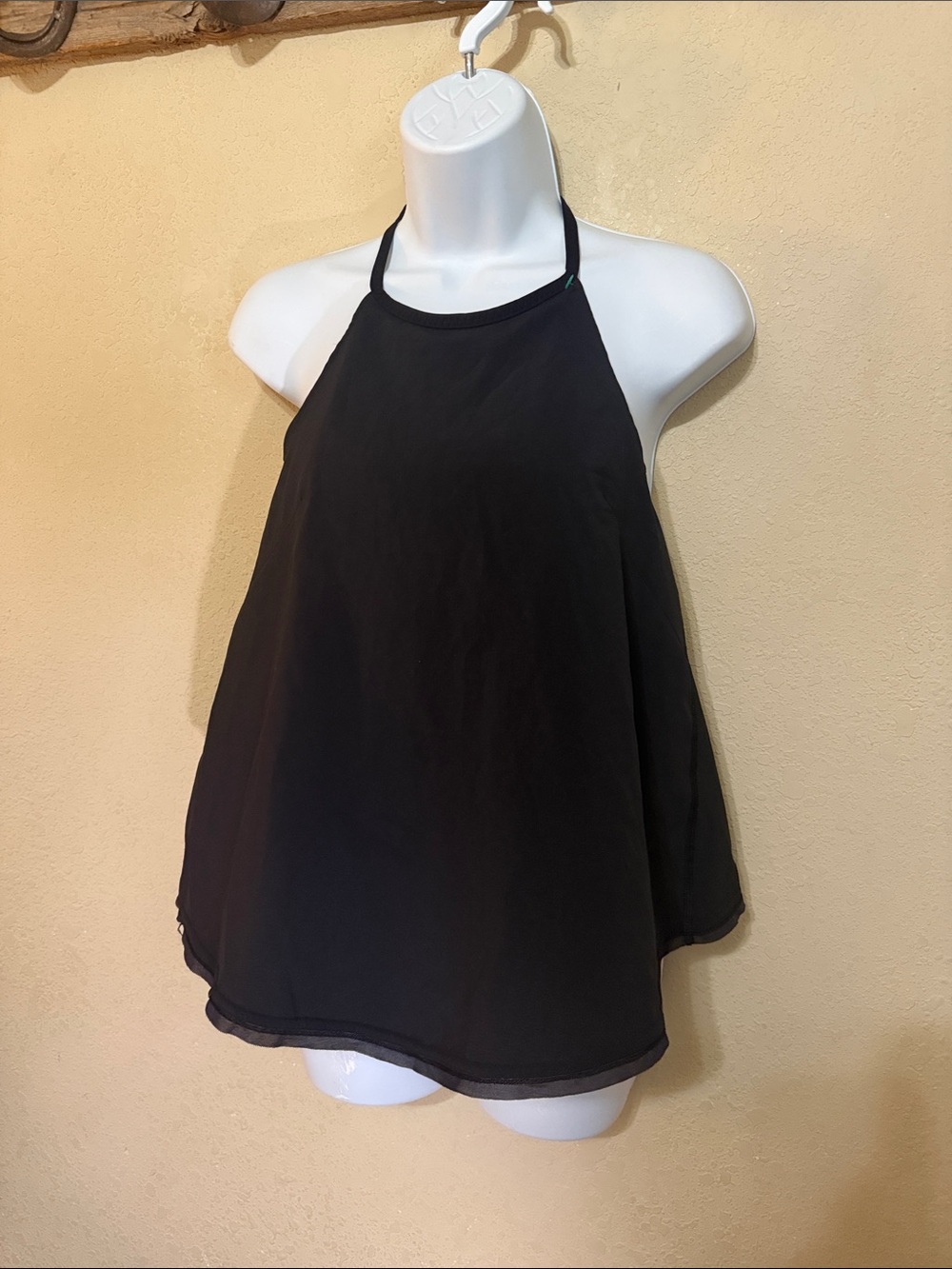 lululemon athletica free spirit Black Halter Flared Camisole
